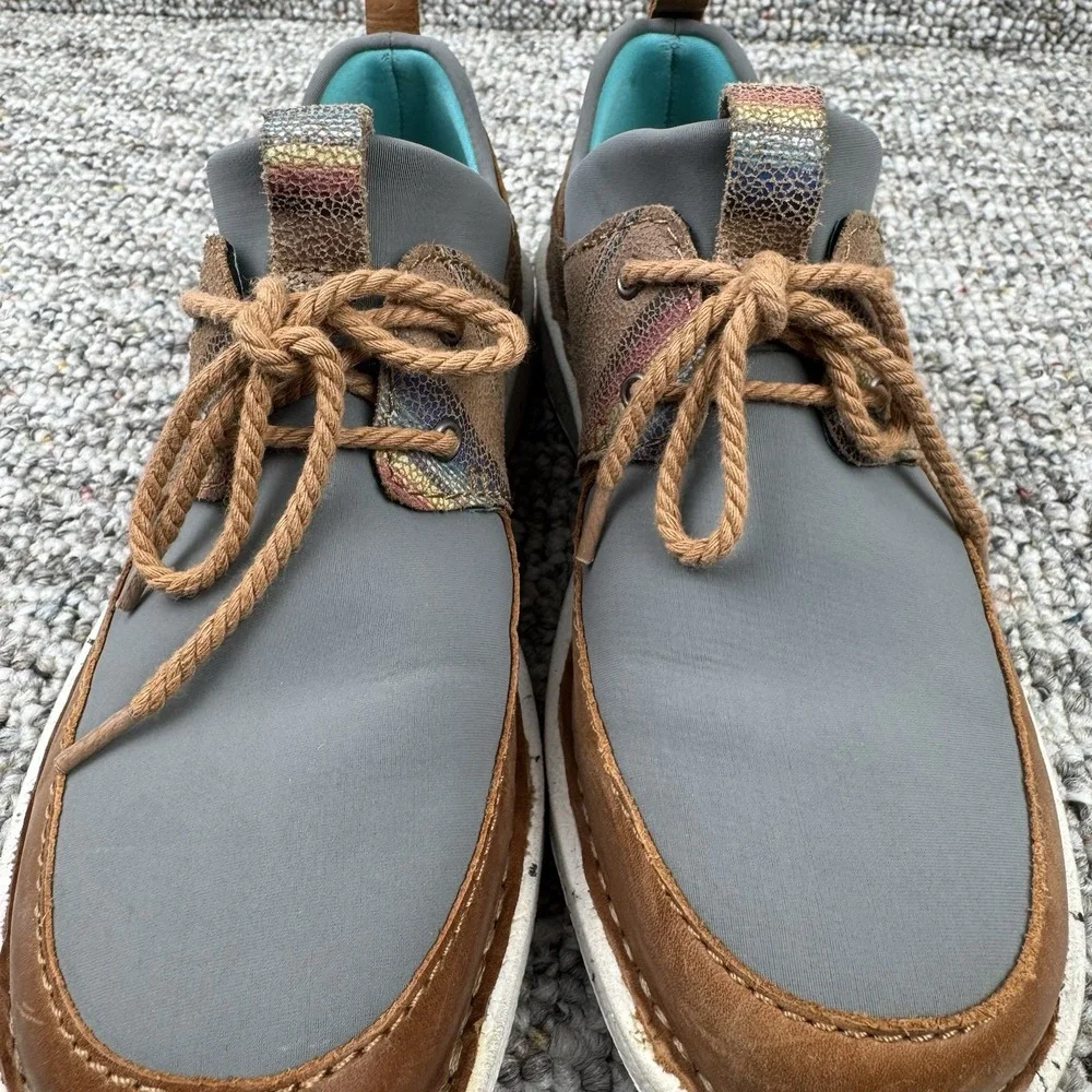 Justin Boots Vista Shoes Women 6 M Blue Gray Brown Casual Sneakers JL280